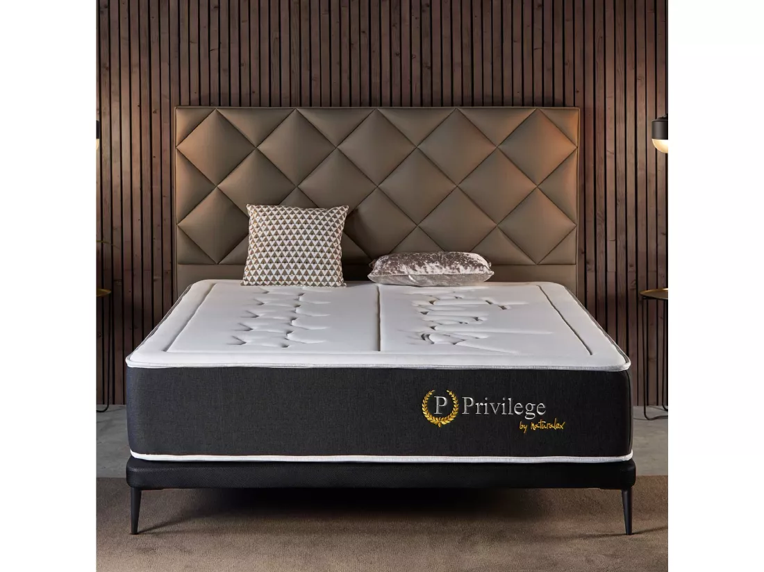 Naturalex - Matelas Privilège 160x200 cm - Multicouches HR - Blue Latex - Très épais 30 cm, Mousse à Mémoire de forme, 7 zones, Confortable - 2 faces été, hiver