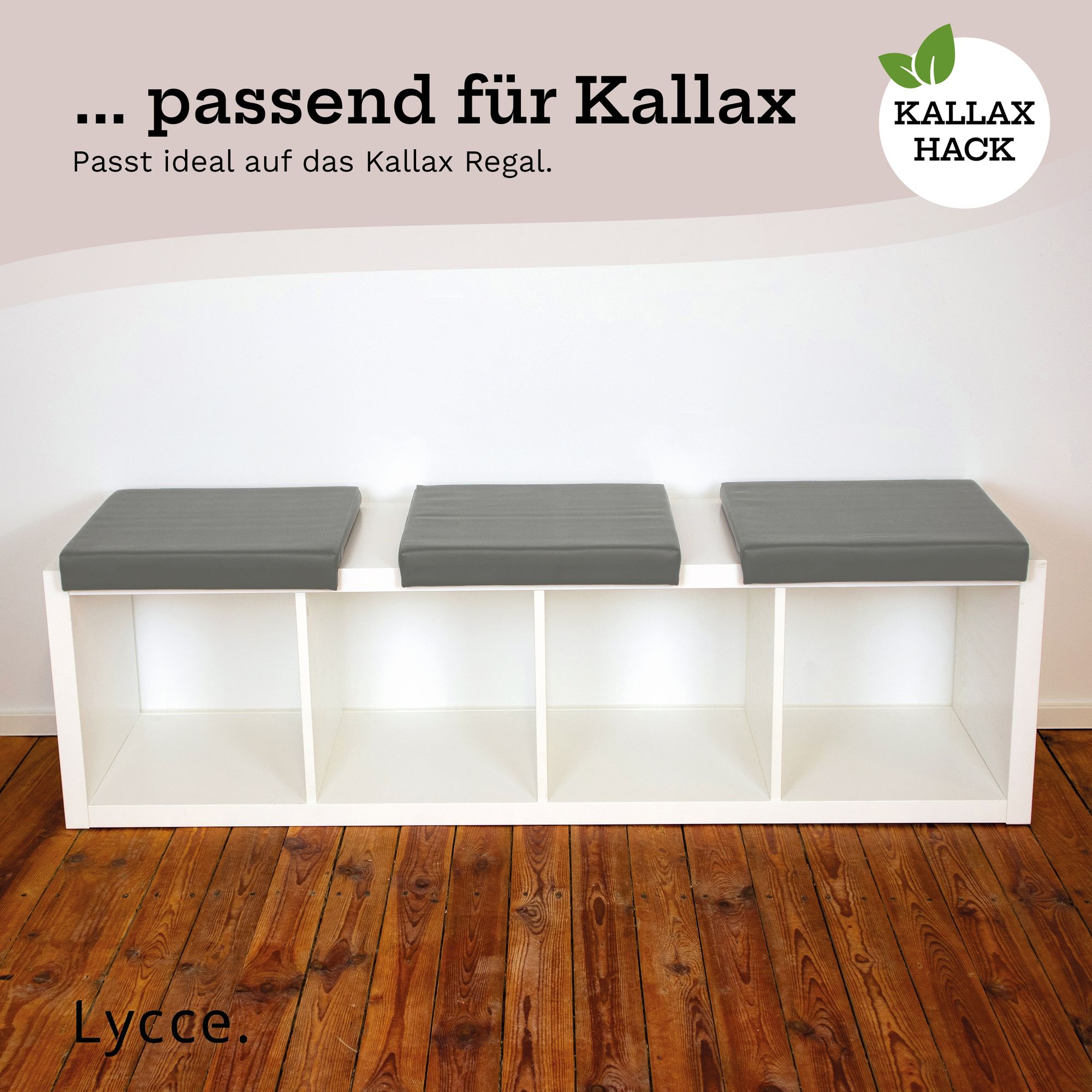 Lycce Klemmkissen Sitzkissen mit 1 Leiste, Kunstleder versch. Farben