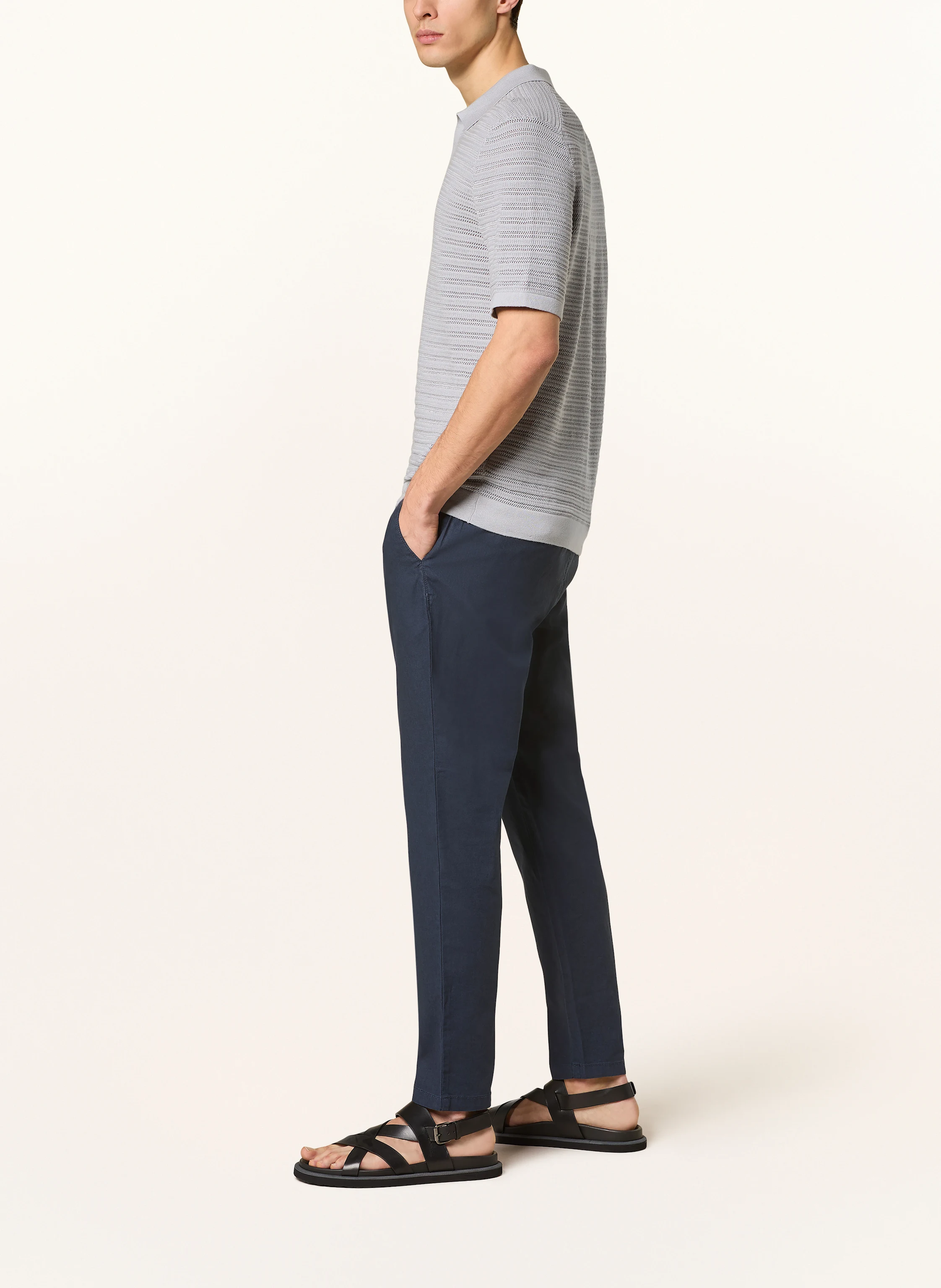 STROKESMAN'S Chino Extra Slim Fit mit Leinen
