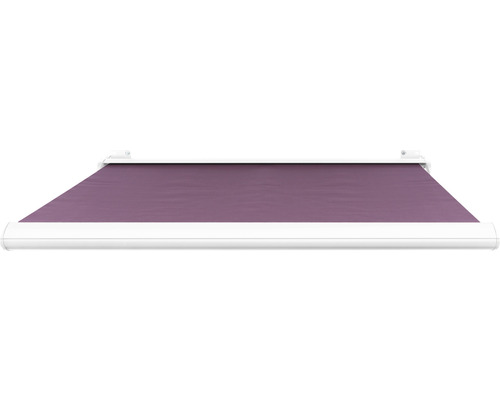 SOLUNA cassettescherm Exclusiv 2x1,5 doekdesign 7554 frame RAL 9010 verkeerswit aandrijving rechts incl. motor en wandschakelaar