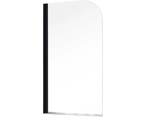 Badscherm, 1-delig, SCHULTE Komfort ExpressPlus, 800 x 1400 mm, helder glas, profielkleur zwart, EP1650 68 50