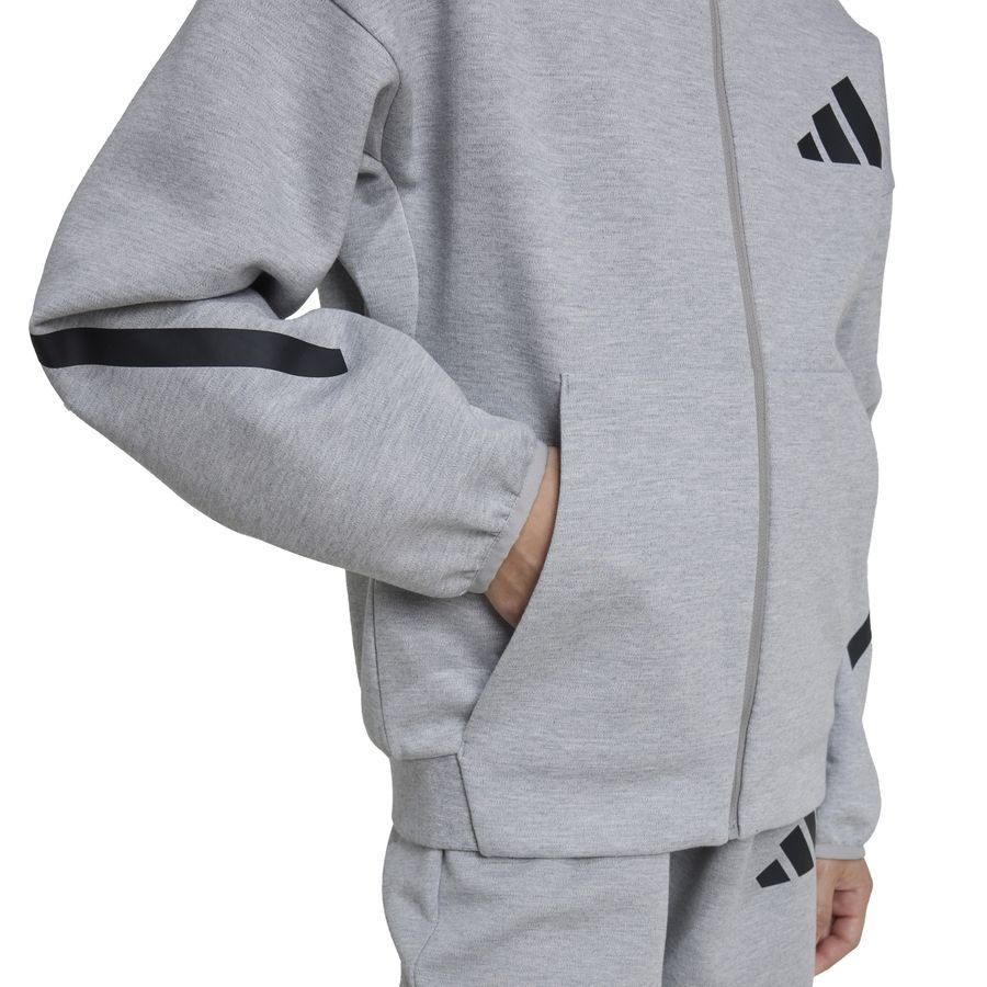 adidas Sweat à Capuche Z.N.E. Full Zip - Gris/Noir Enfant