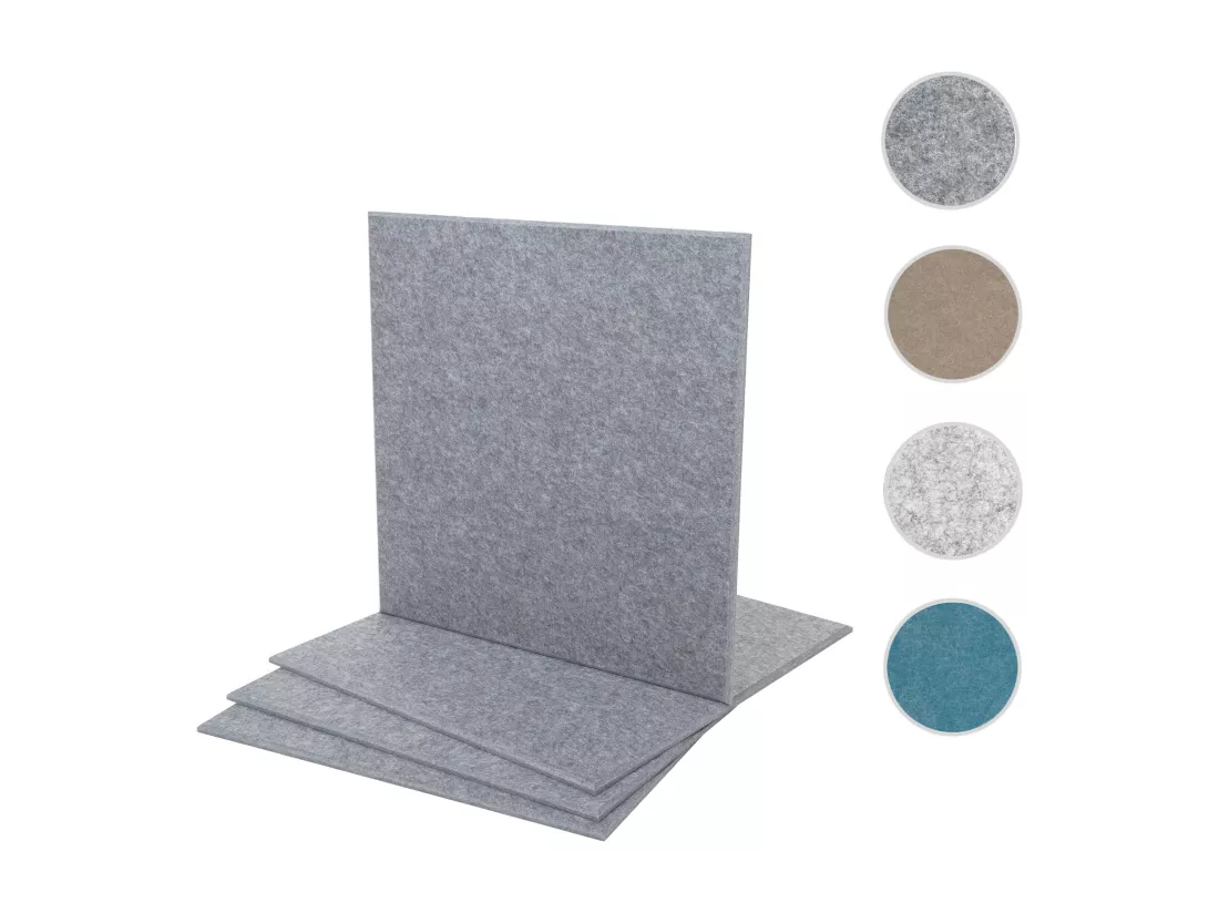 Panneau mural acoustique MCW-L52 (set de 4), gris