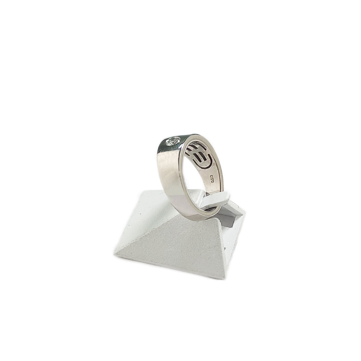 Bague d'occasion or 750 blanc diamants