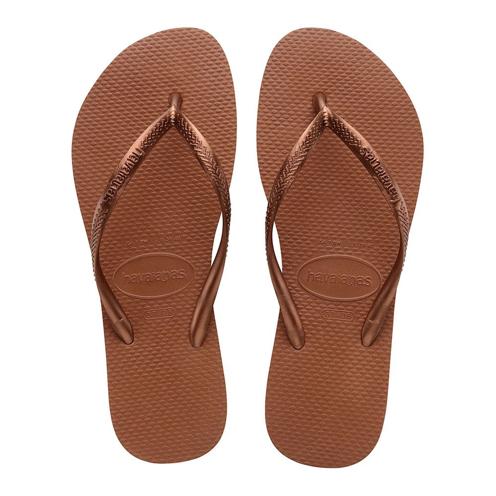 Havaianas SLIM - Tongs Femme rust/metallic copper
