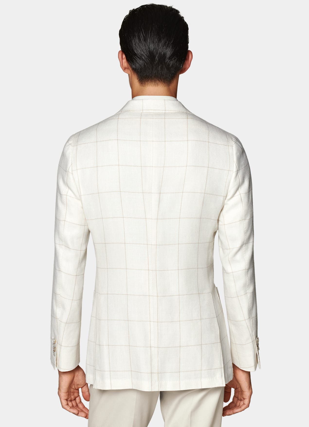 Blazer Havana coupe Tailored blanc cassé à carreaux
