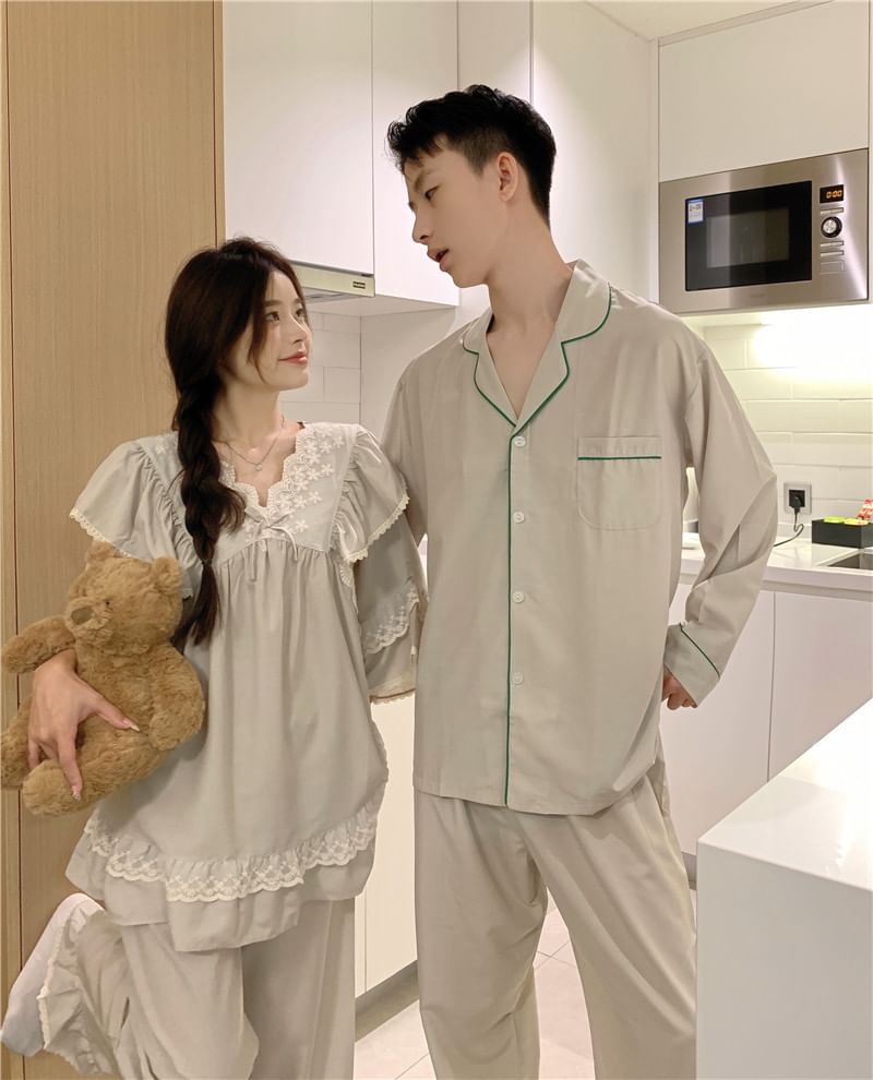 Tanee - Bijpassende effen pyjamatop / broek / jurk / set voor koppels
