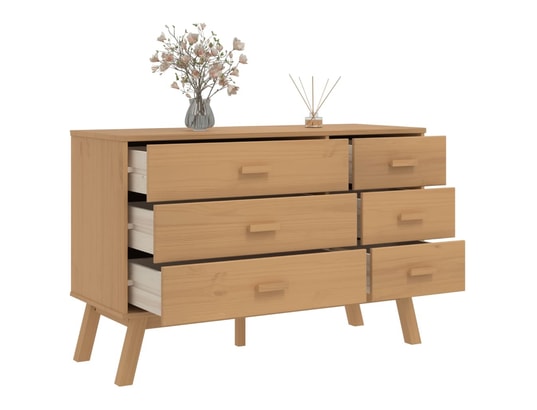 VIDAXL - Armoire à tiroirs olden marron bois de pin solide
