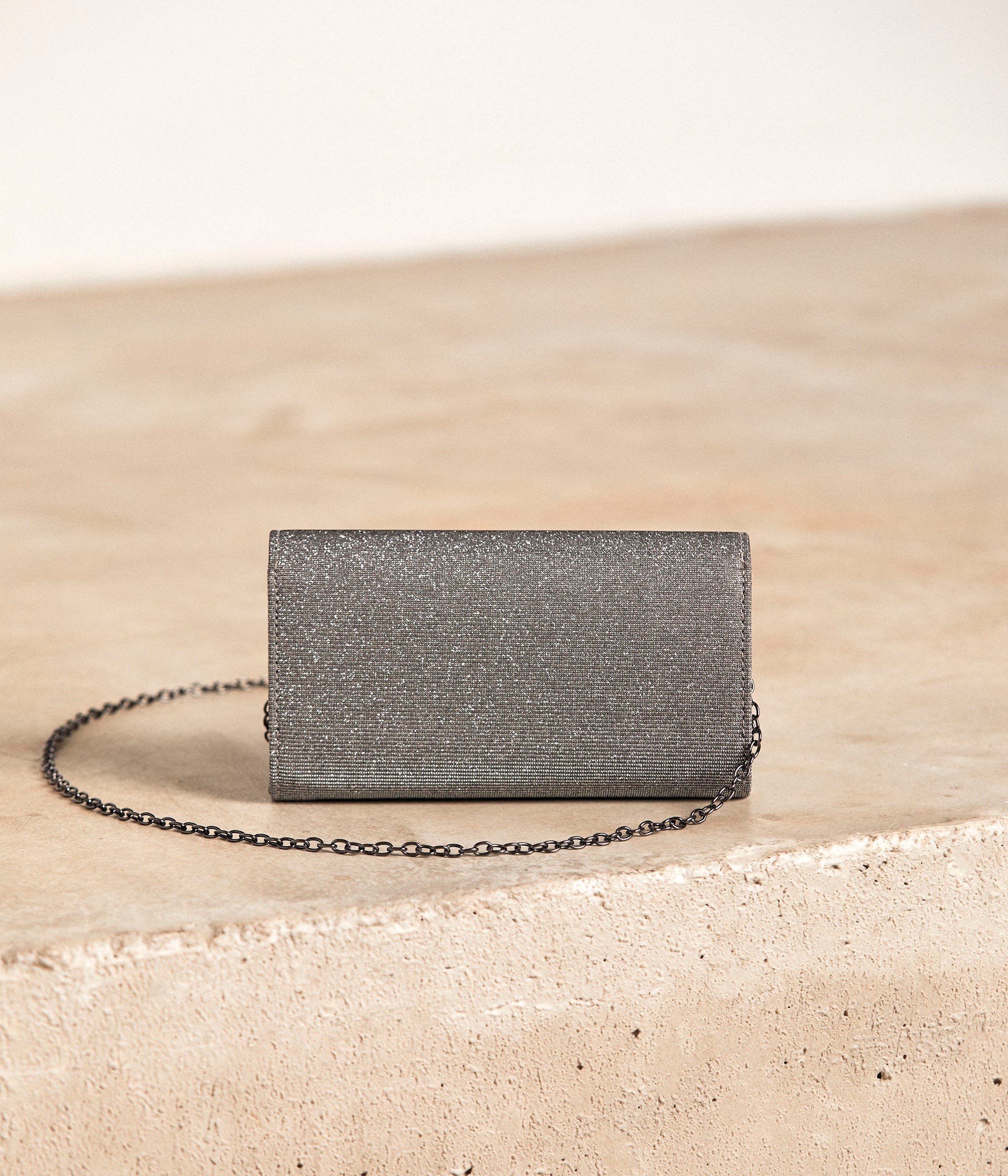 Sac pochette argenté Aelys