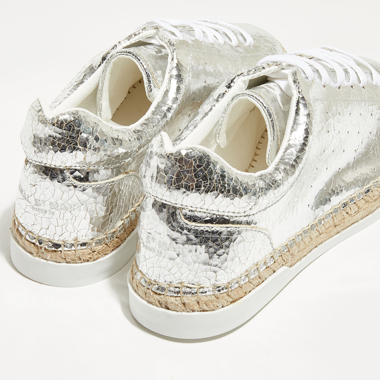 Canal Saint Martin Sneakers en Cuir Lancry argentées