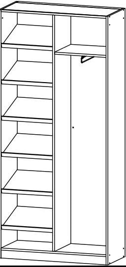 rauch Garderobenschrank »Garderobe Drehtürenschrank Kleiderschrank Schrank Schuhschrank MINOSA« Breite 91 cm, ausziehbare Kleiderstange 6 Schuhablagen MADE IN GERMANY