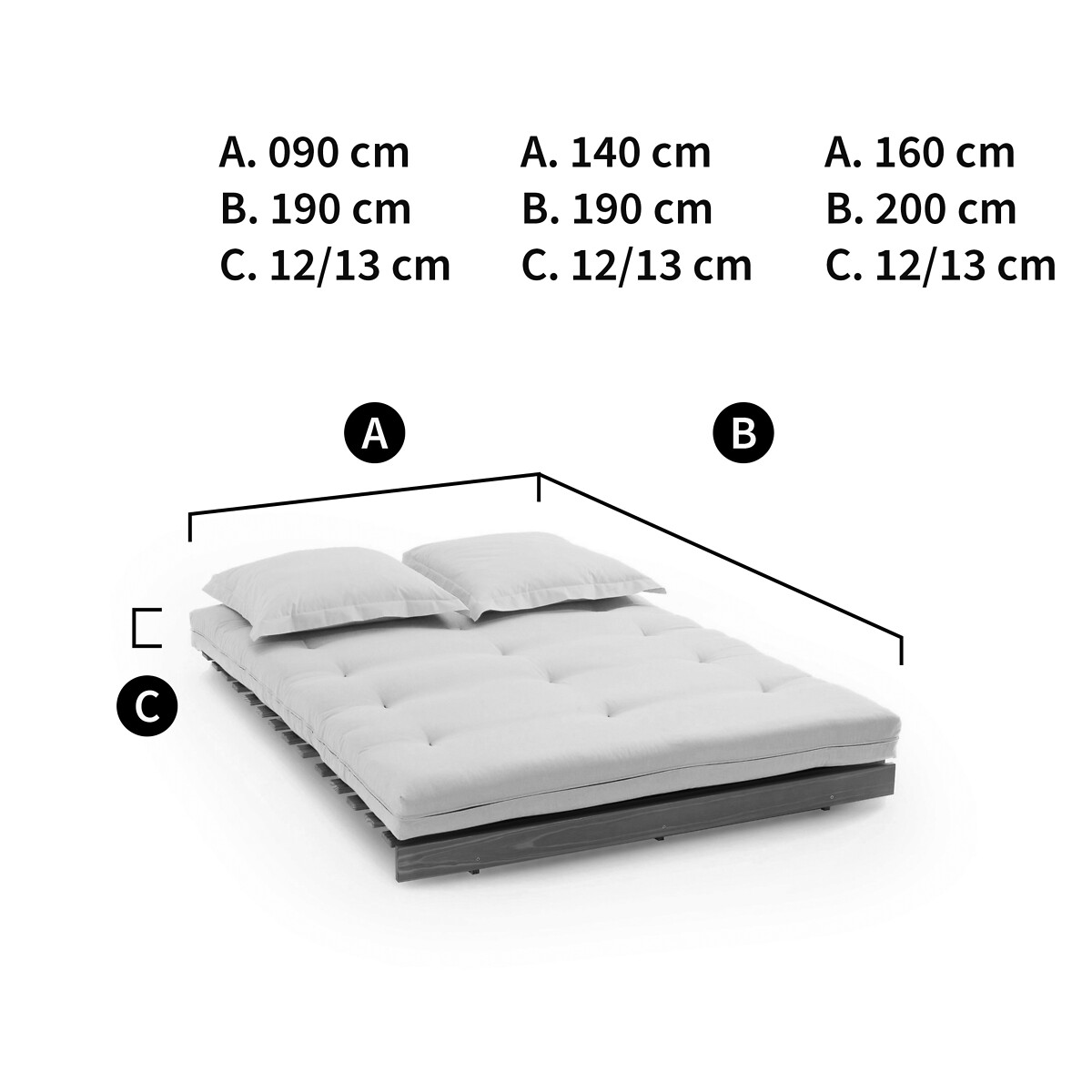 LA REDOUTE INTERIORS<br>Colchão futon algodão tailandês poliéster