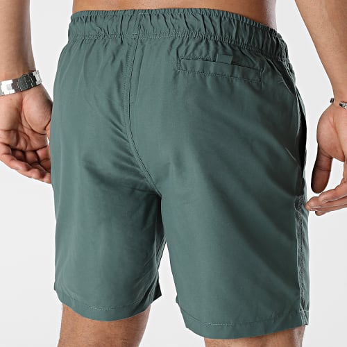 Short De Bain Logo Vert Kaki Blanc