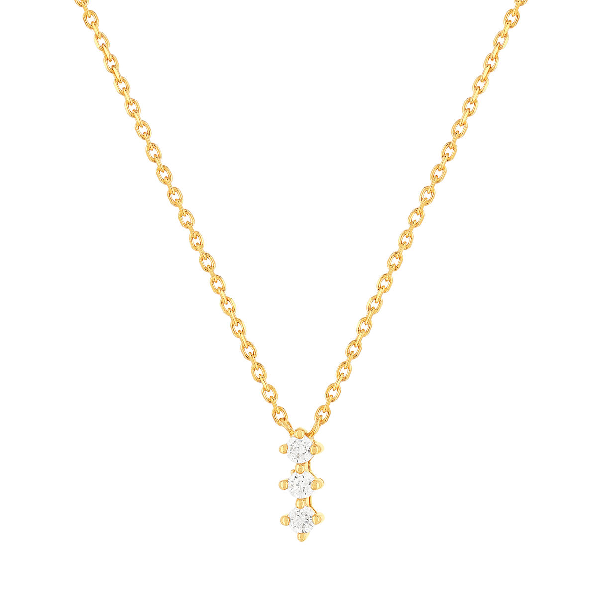 Collier plaqué or jaune zirconias 45 cm