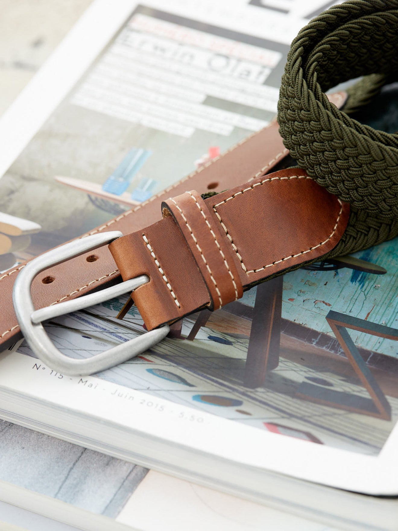 Ceinture homme sangle tressée