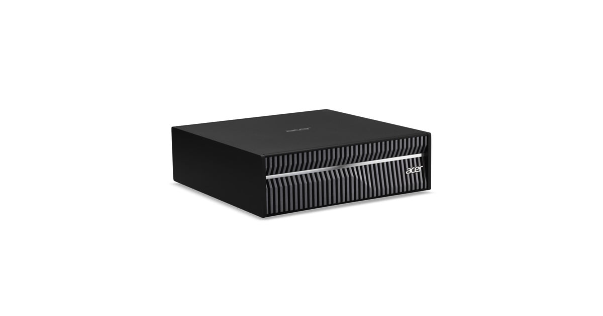 AcerVeriton GN100 AI Mini Workstation pc-systeem  (Zwart/grijs | NVIDIA GB10 Superchip | NVIDIA Blackwell | 128 GB | 4 TB SSD | QSFP Stacking kabel )