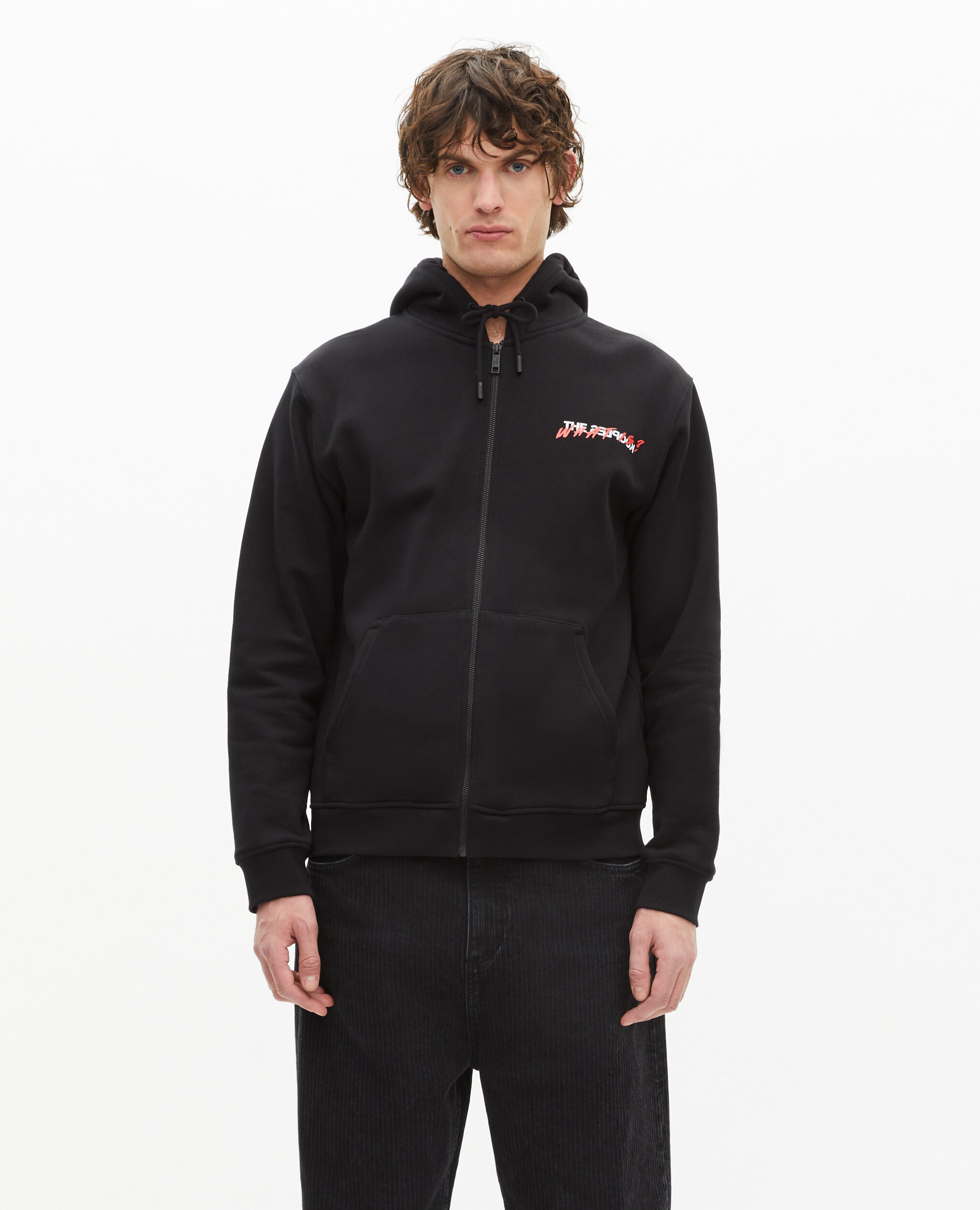 Sweatshirt zippé à capuche What is noir