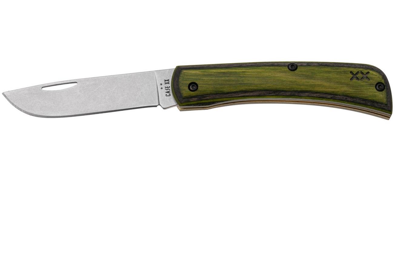 Case Sod Buster Jr Smooth Green/Black Dymalux Wood, 66383, XR7137 S35VN zakmes