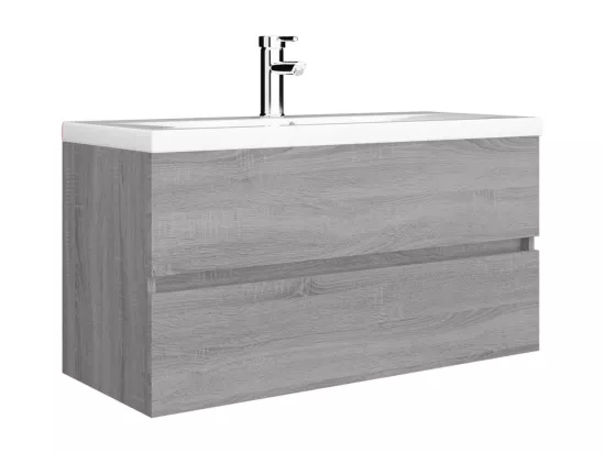 Armoire d'évier Sonoma gris 90x38,5x45 cm Bois d'ingénierie
