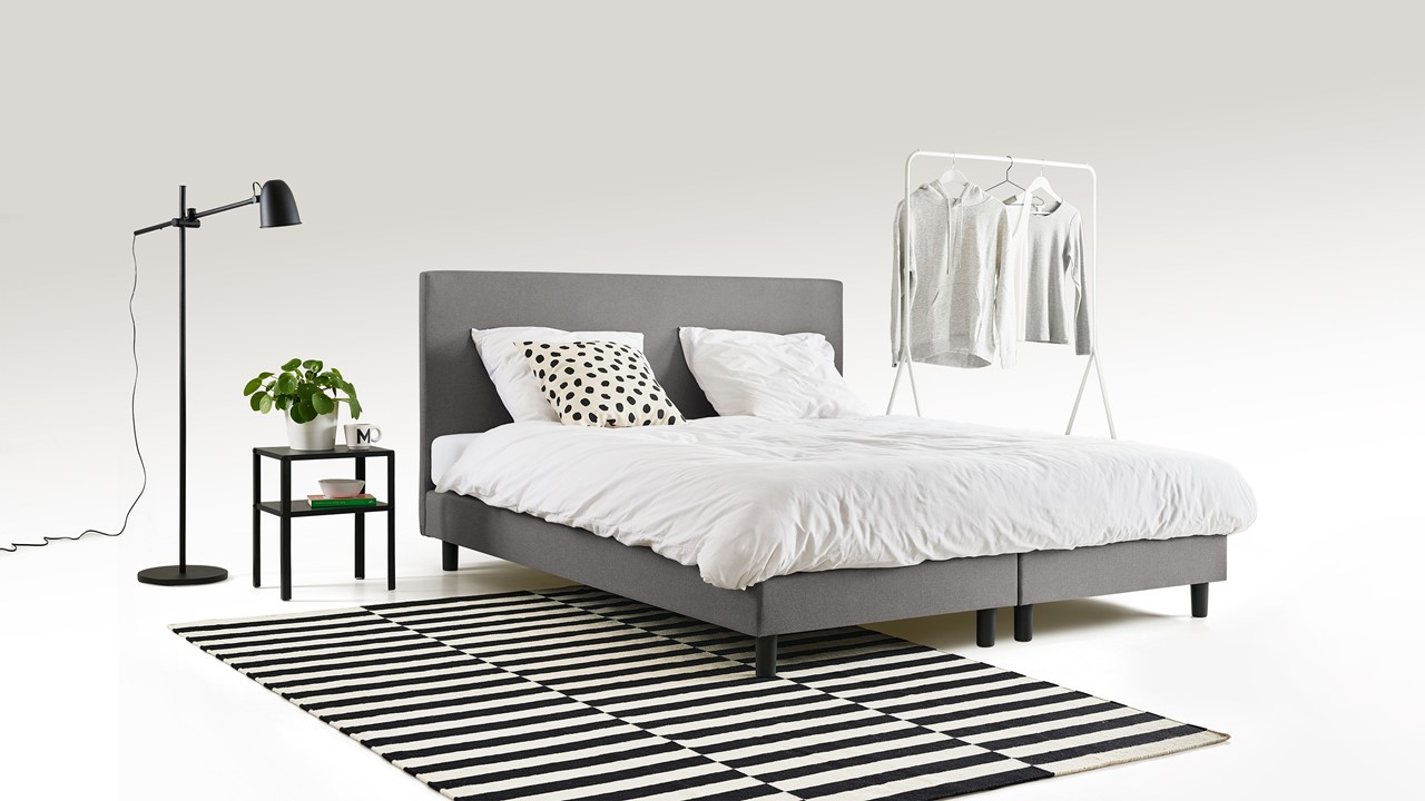 Box Ambra met Silver Pocket Deluxe Foam matras light grey