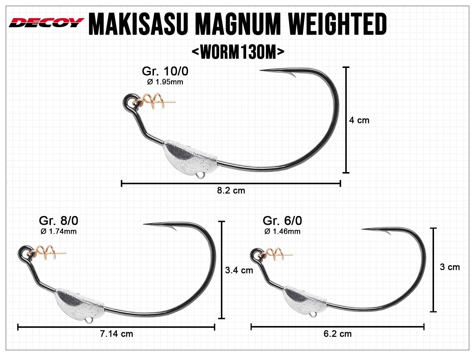 Makisasu Magnum Weighted Worm130M - Gr. 6/0 (5.0g)(DECOY)