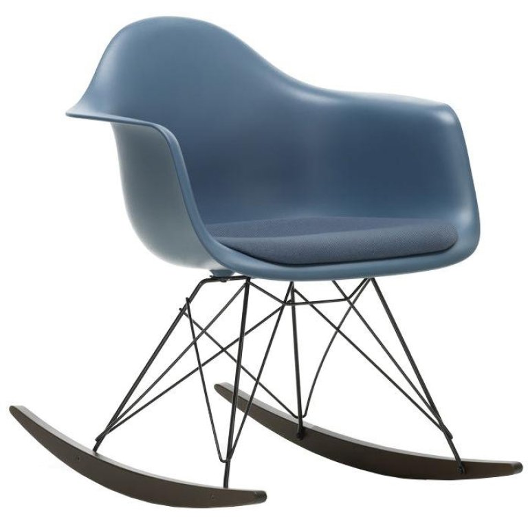 Vitra Eames RAR schommelstoel vast zitkussen Seablue