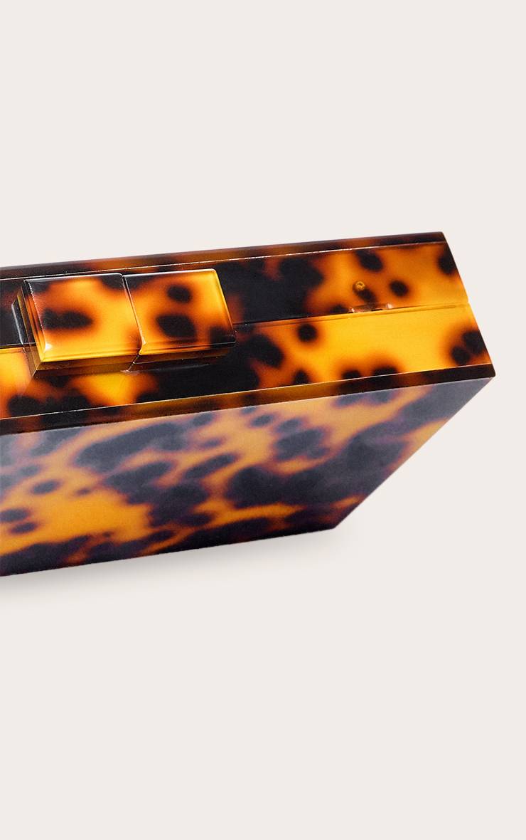 Orange Pochette Rigide Rectangulaire Effet Écaille De Tortue