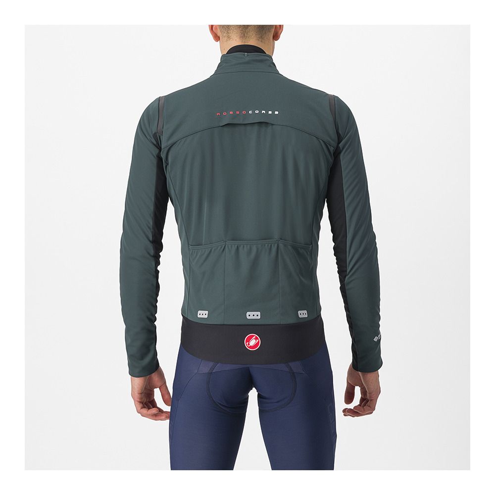 Castelli ALPHA DOPPIO ROS - Veste Homme rover green/black reflex/silver