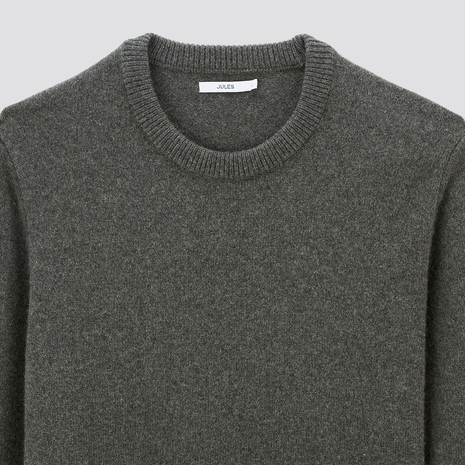 Pull à col rond uni Vert