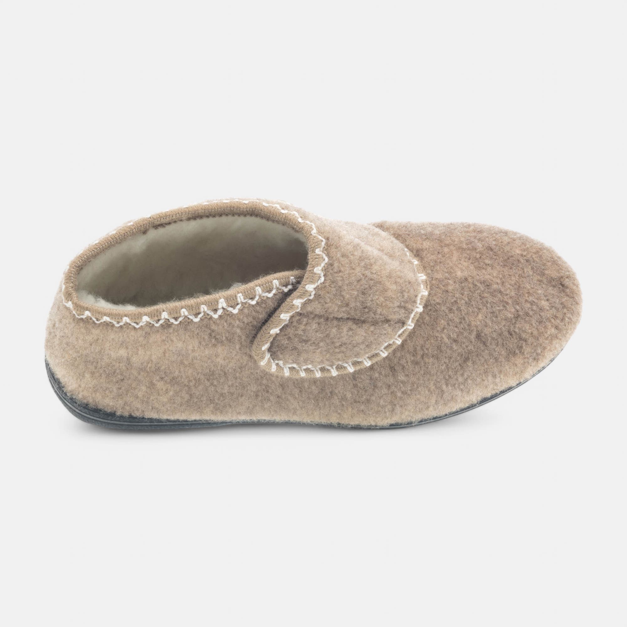 Pantoufles attaches velcros Femme beige