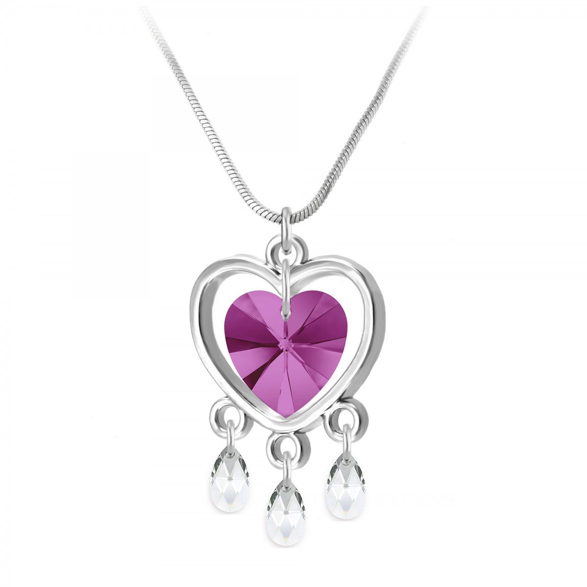 Collier coeur SC Crystal orné de Cristaux scintillants