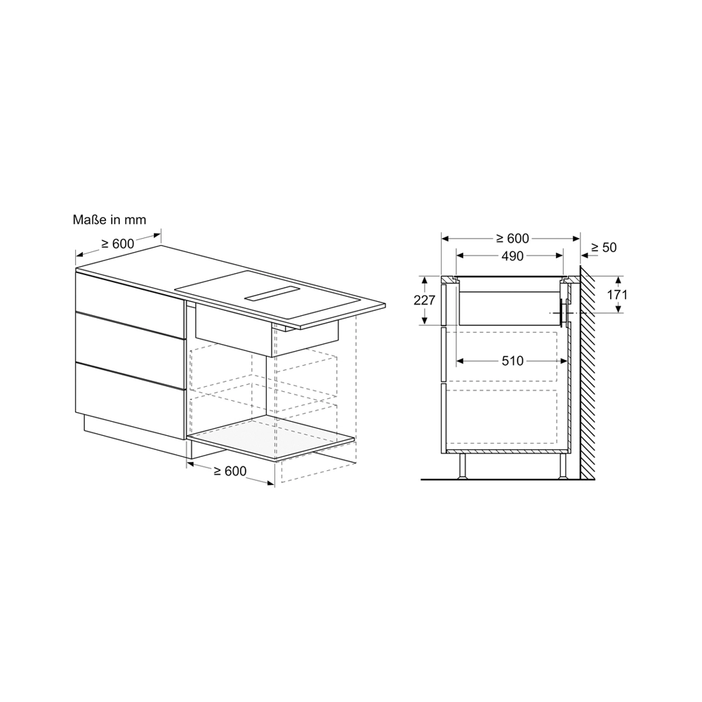 Bosch PXX801D67E Induktionskochfeld flächenbündig mit integriertem Dunstabzug 80cm