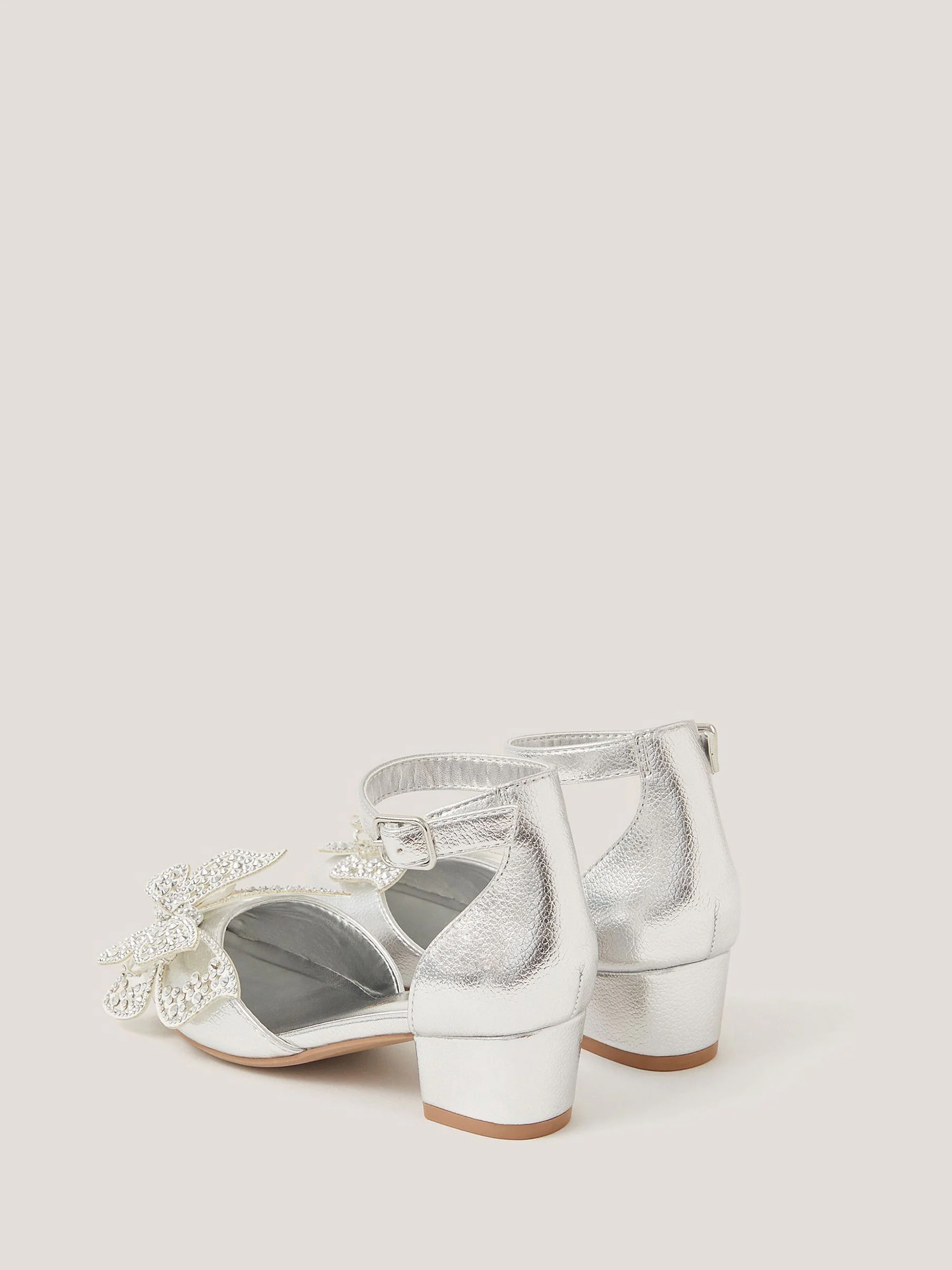Monsoon - Metallic hakken met vlinder