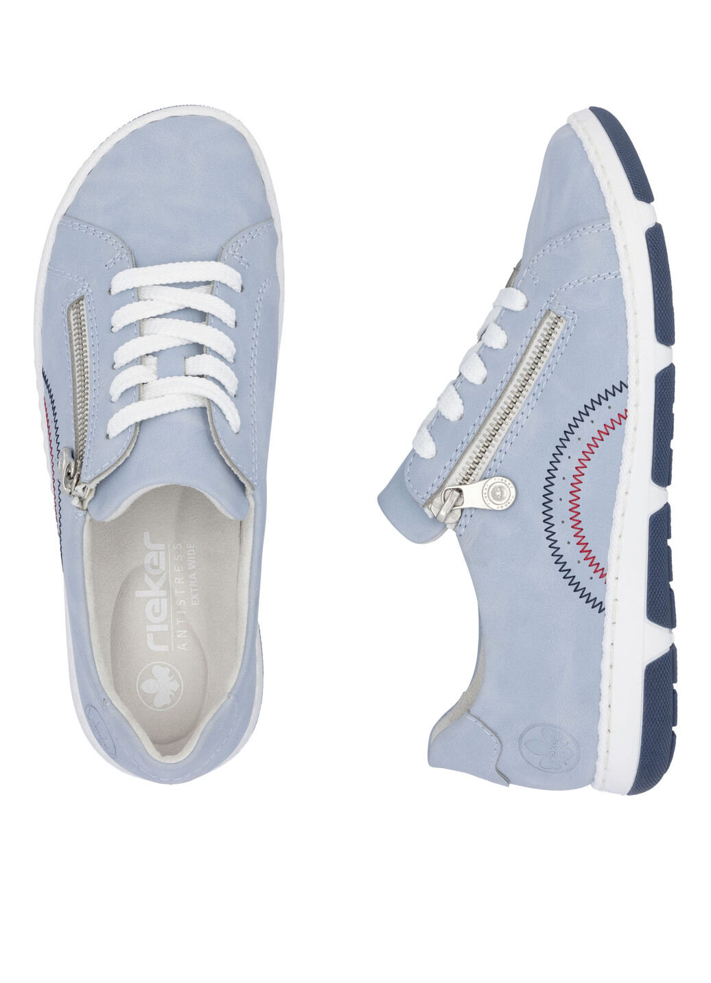 Rieker, bequeme Damen-Sneaker, Weite H, mit herausnehmbarem Fussbett
