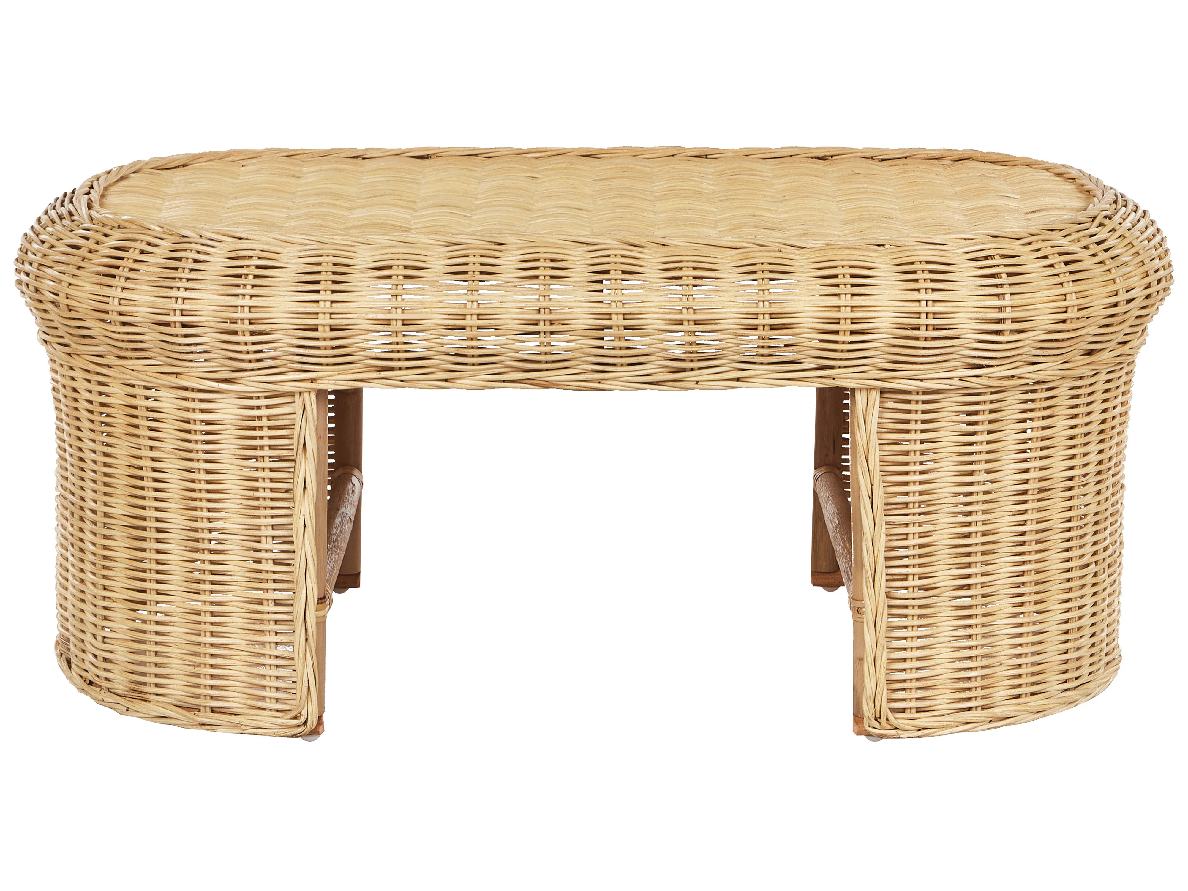 Loungeset met tafel 5-zits LIVADEIA Rotan Natuurlijk