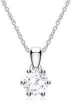 14 karaat witgouden ketting met witte Topaas hanger