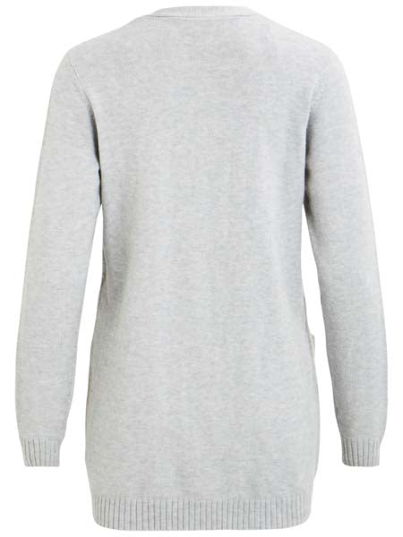 Vila  Viril open knit noos cardigan - Light Grey melange