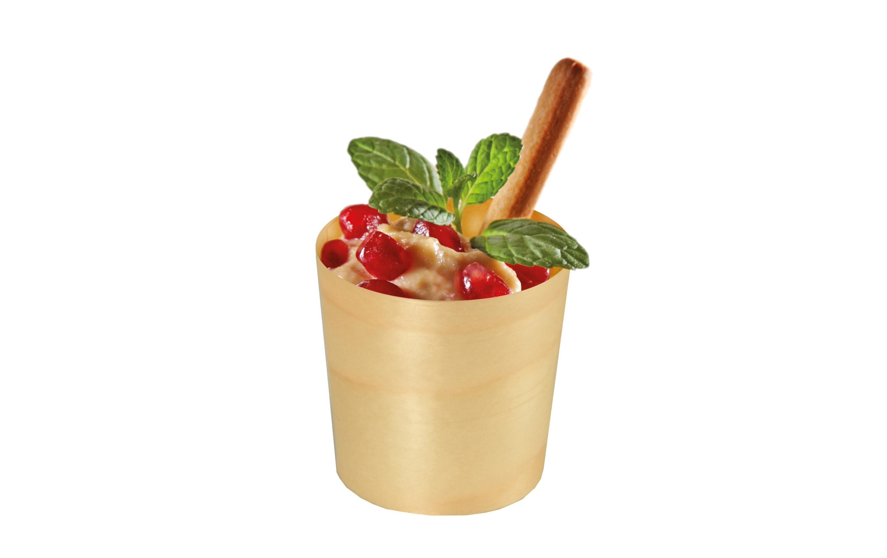 Fingerfood-Schale Pure 6 cm, 50 StückEinwegschale aus Holz