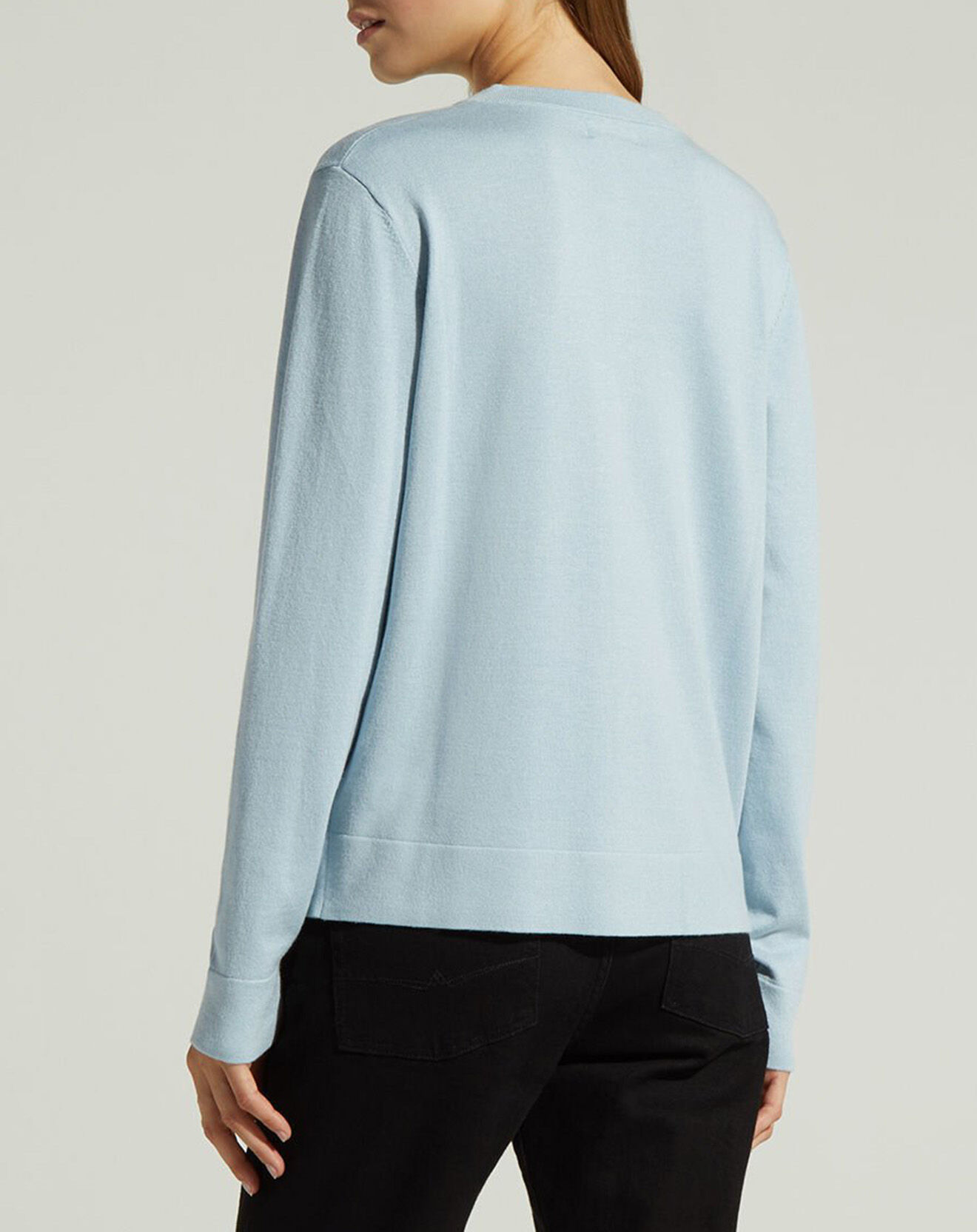 Galeries Lafayette Cardigan droit en Maille fine Dya bleu clair