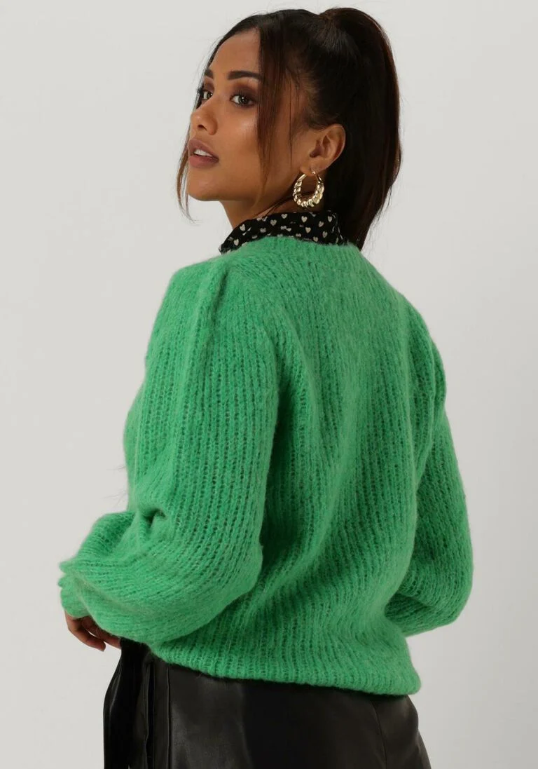 NEO NOIR groene neo noir trui martina fluffy knit blouse
