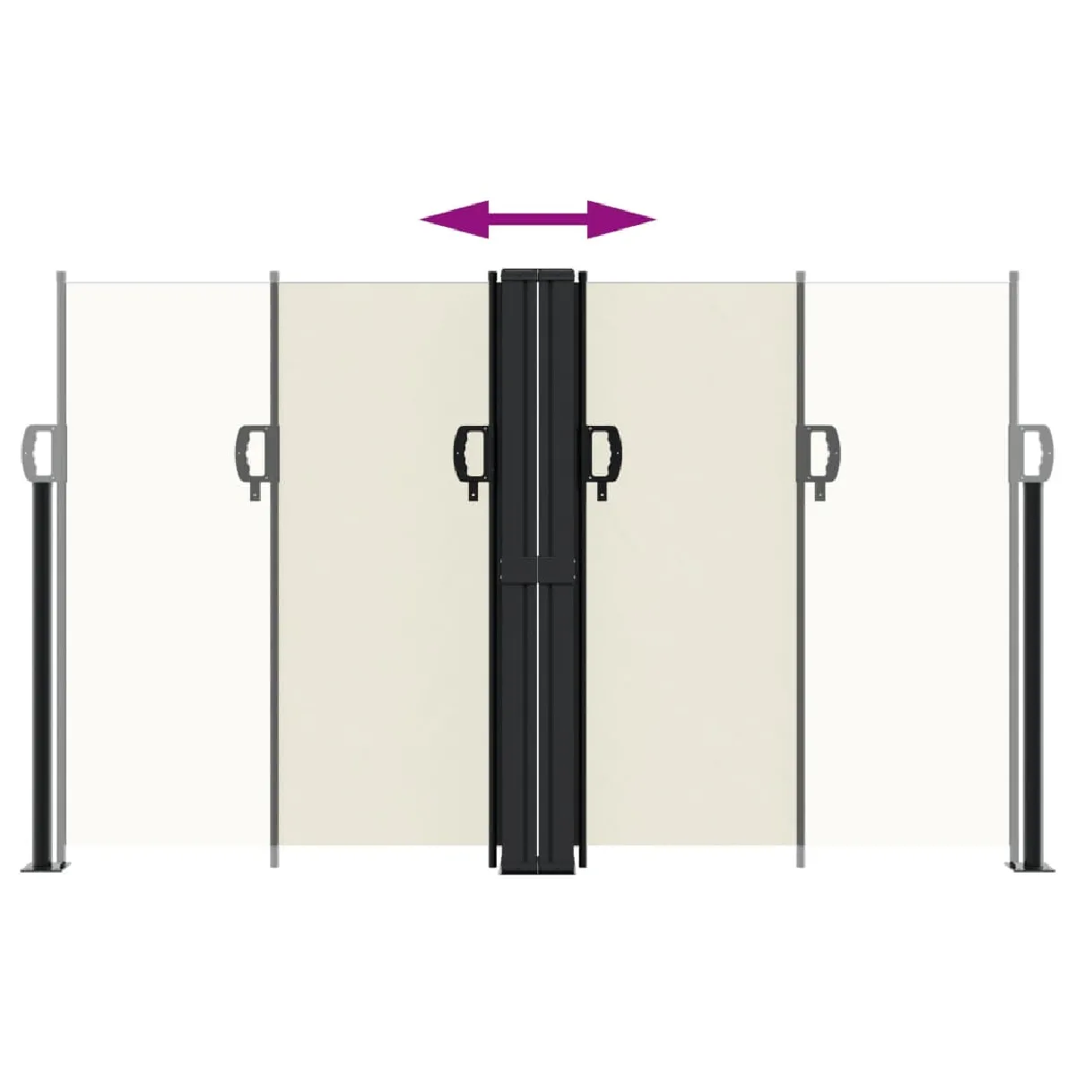 vidaXL Auvent latéral rétractable Crème 140 x 600 cm
