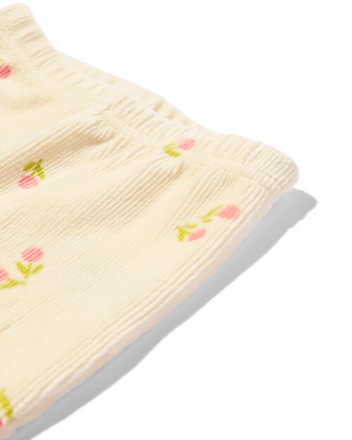 ensemble de vêtements pour bébé velours fleurs écru