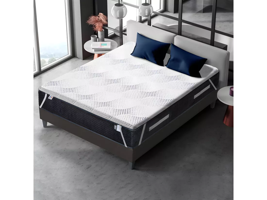 NEOREV | Surmatelas VISCOTOUCH 180x200 cm | Mémoire de forme avec gel thermorégulateur
