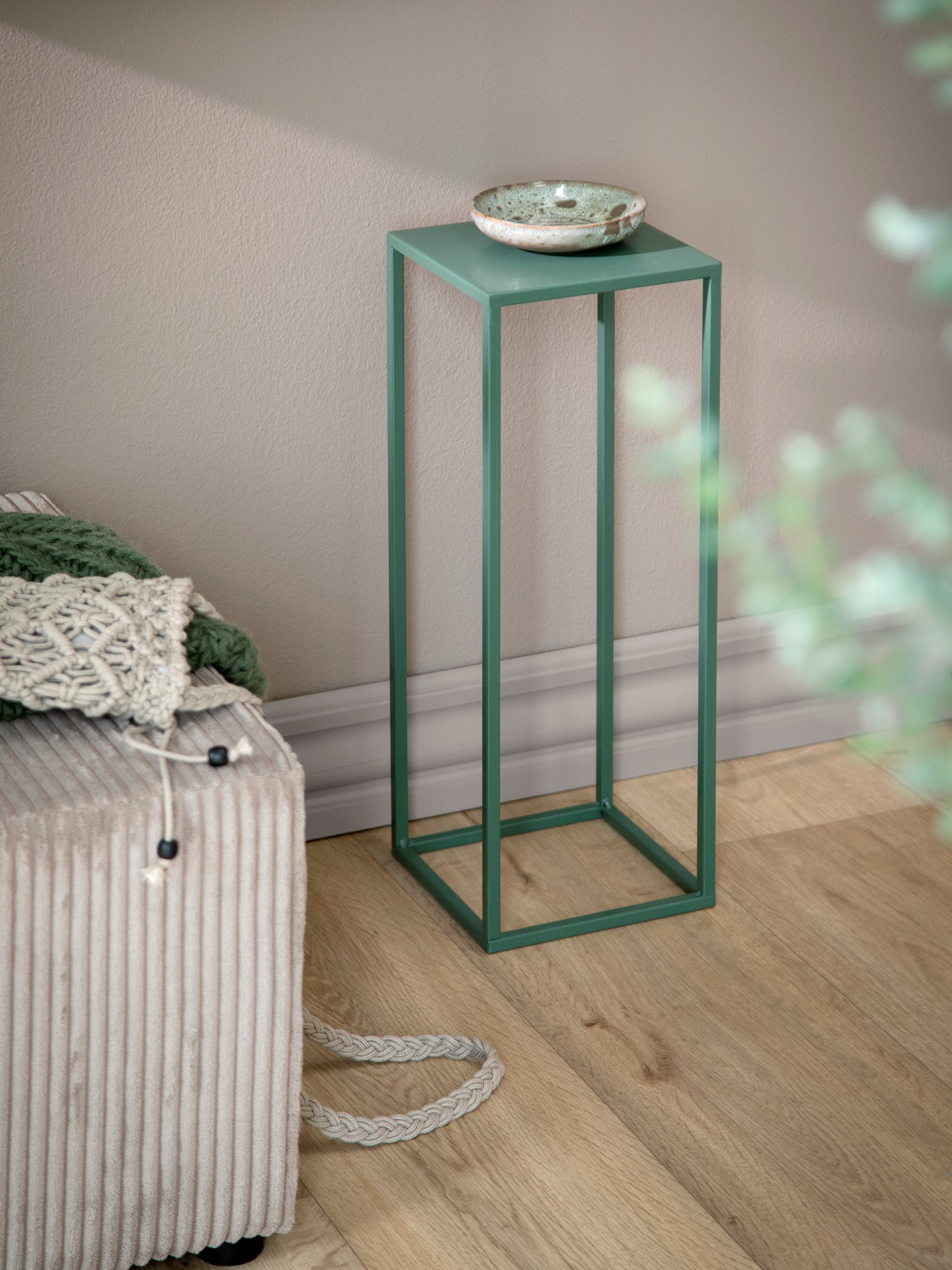 Planteopsats | Jern. 18 x 18 x 50 cm. | Thyme Green