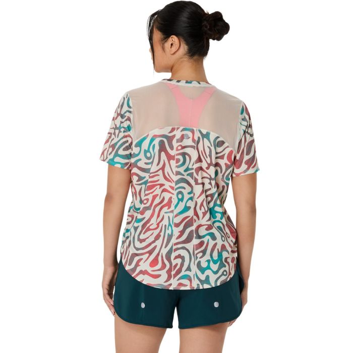 Asics Dame T-shirts Road All Over Print SS Top Hvid