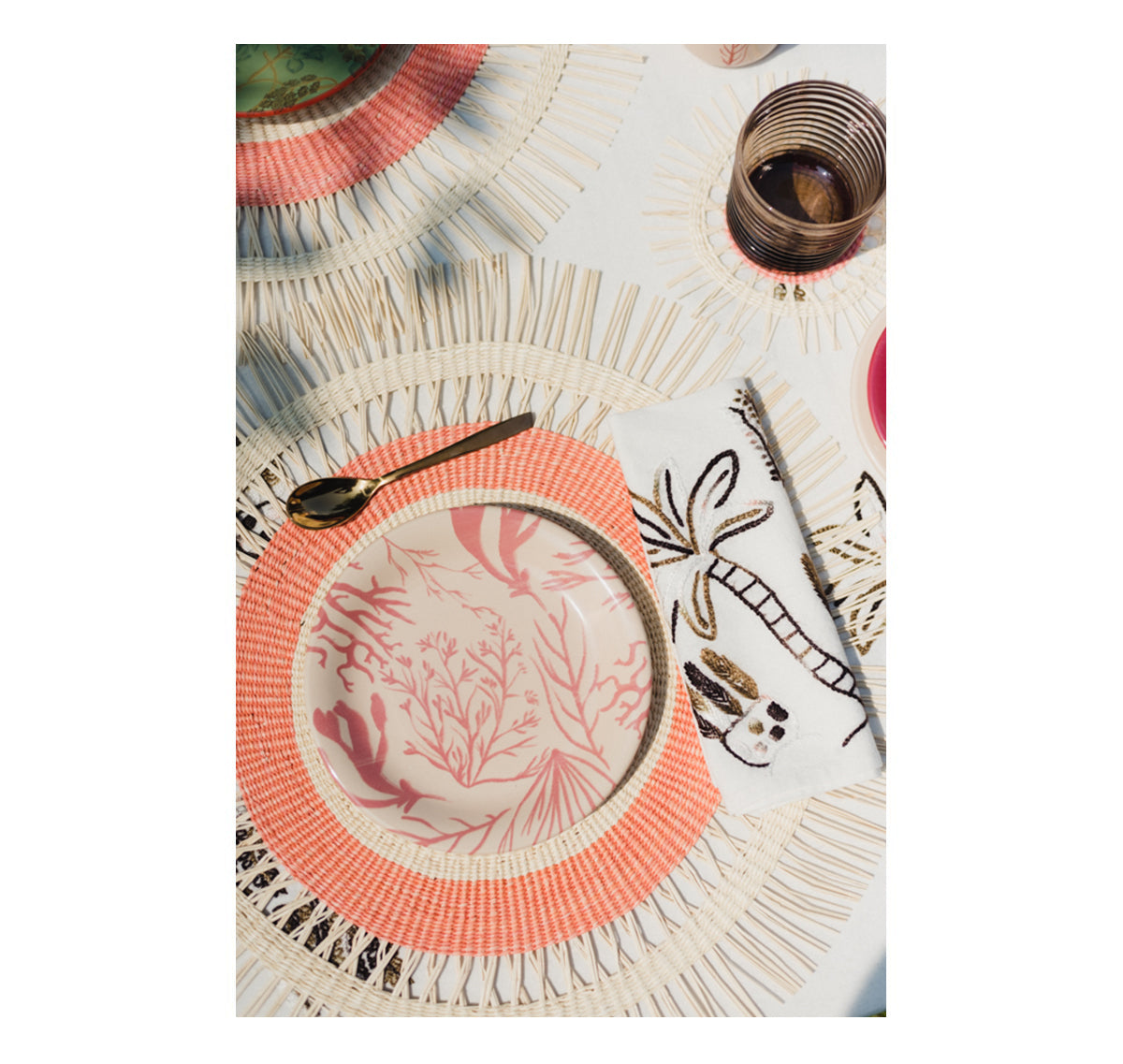 Dessous de verre effiloché (lot de 4)