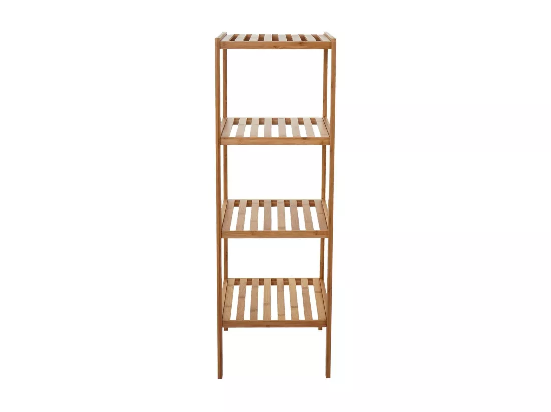 Étagère rangement salle de bambou marron 34 x 33 x 110 cm SDB04020