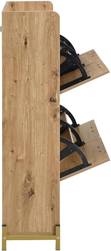 Sweiko Armoire à Chaussures Moderne en Bois à Chaussures avec 4 Portes Armoire à Chaussures Peu encombrante pour Halls d'entrée, couloirs ou escaliers NK3663478