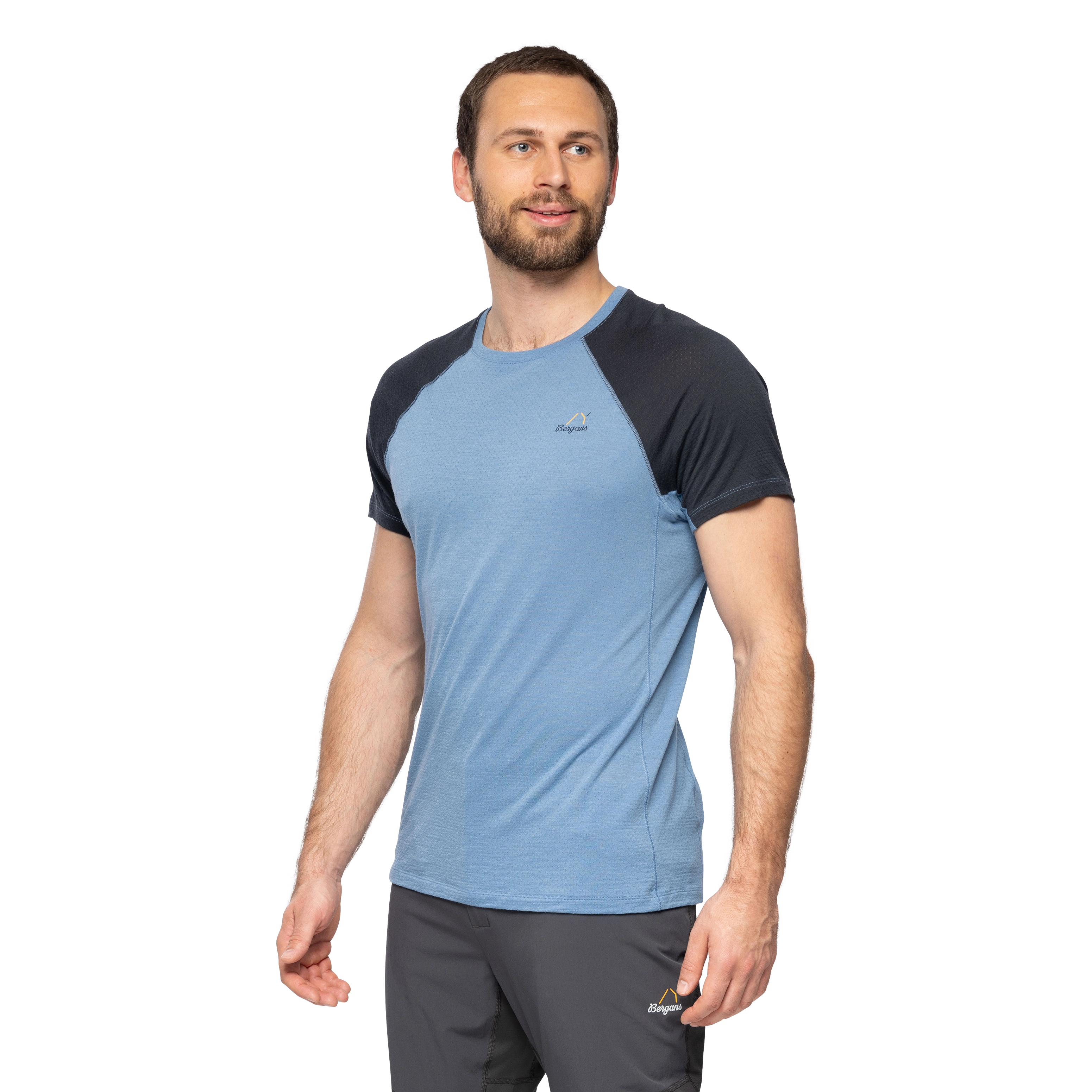 Y LightLine Merino Tee Men Elemental Blue / Dark Shadow Grey