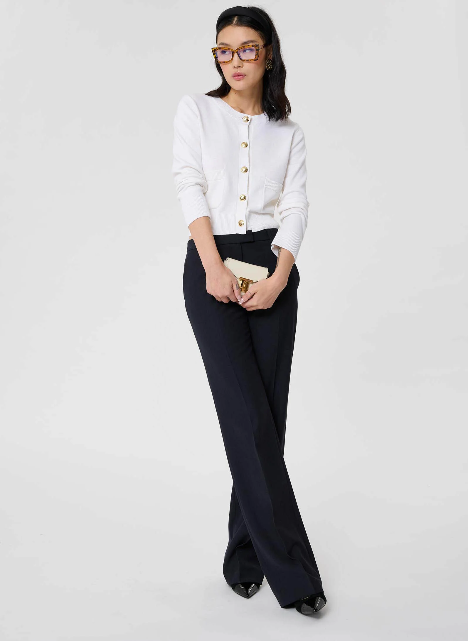 POUPEE - Pantalon de tailleur taille haute | Bleu